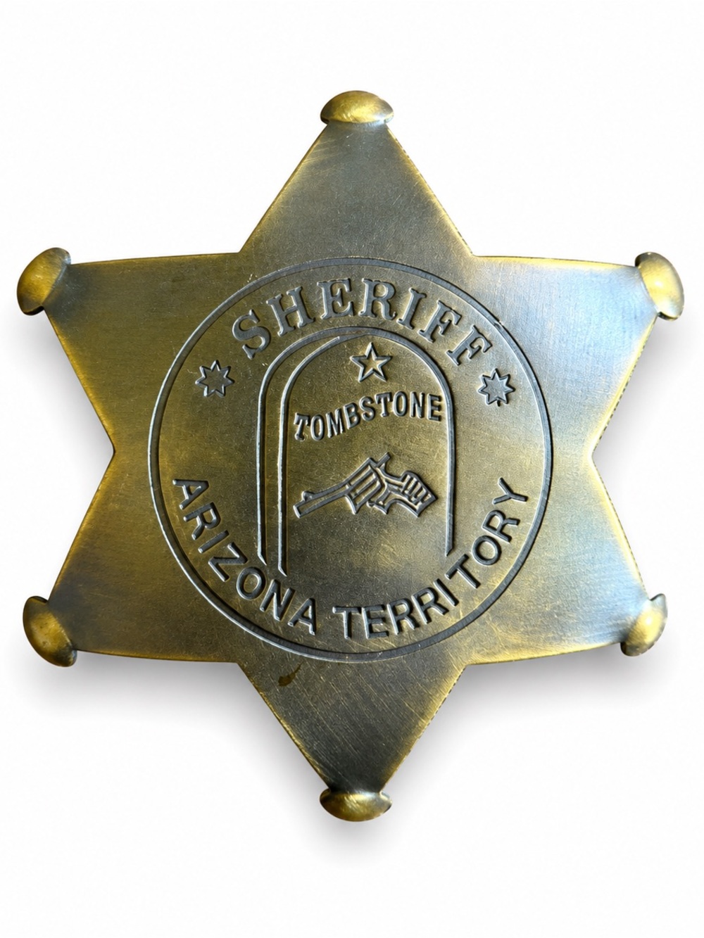 NEW Western Star Brass Badge Sheriff Tombstone Arizona Territory